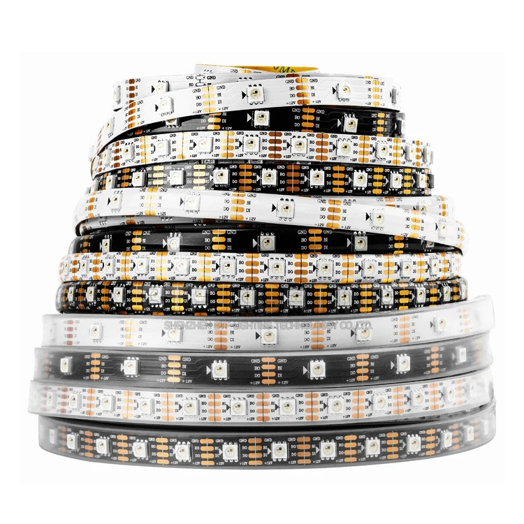 large wholesale 12v ws2815  60leds/m 30leds/m 144leds/m individually addressable led strip light