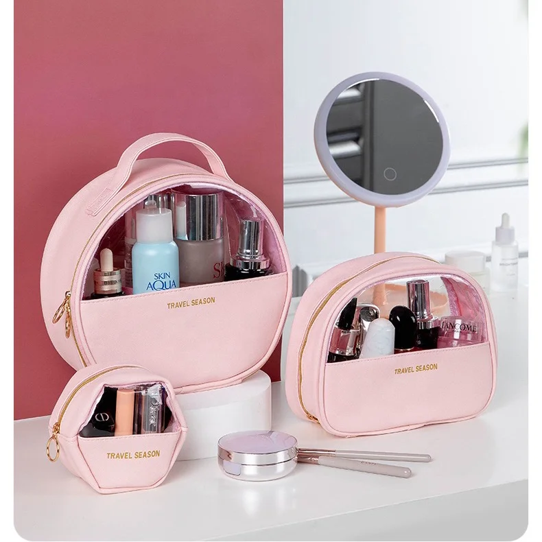 

Pink Cosmetic Bags For Hot Selling Private Label Makeup Reusable Letter Cosmetics Silver By