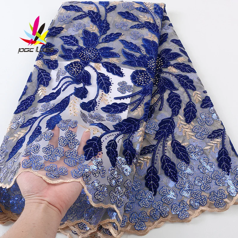 

2021 Wholesale Price High Quality Nigerian Lace Embroidery Lace African Velvet Lace