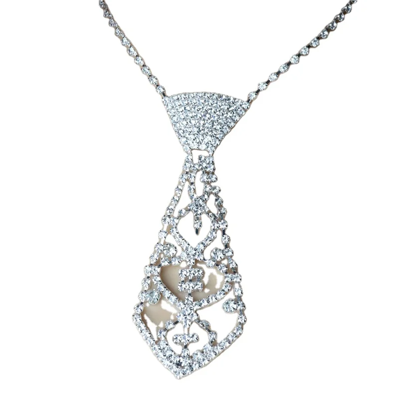 

Wholesale Hot Selling Fashion Tie Necklace Rhinestone Claw Chain Bow Tie Necklace, Picture