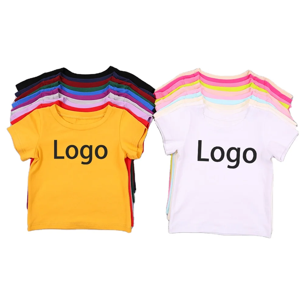 

2021 New Arrivals Toddler Clothes Summer Top Plain Cotton T-shirt Toddlers Custom T shirt