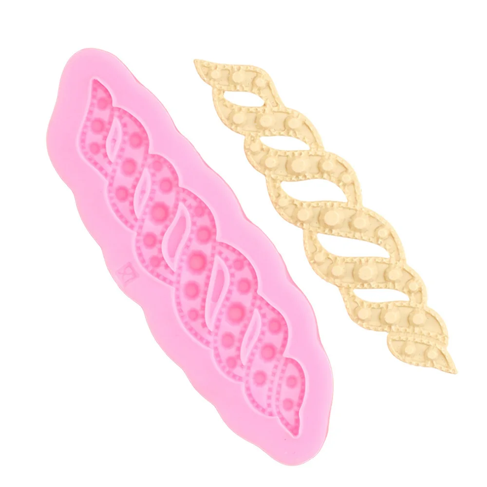 

Food grade silicone resin mold fondant cake lace chocolate decoration tools, Pink
