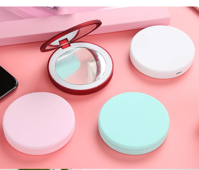 

LED Lighted Compact Makeup Mirror1x/3x Magnifying, ,Perfect for Handbag, Pocket & Travel Beauty,power bank charger