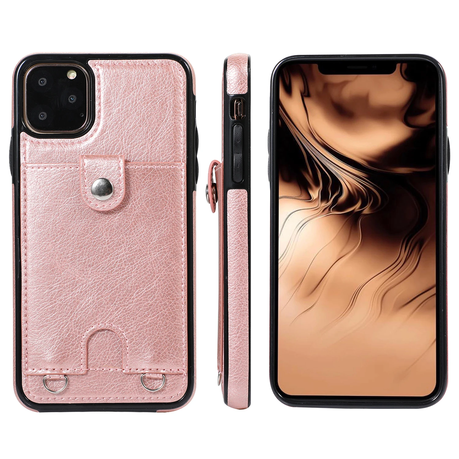 

Crazy Horse Texture PU Leather Back Cover with Card Slots Wallet Phone Case for iPhone 11 Pro, Multi