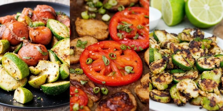 assorted grilled vegetables on a colorful platter