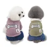 Customized wholesale china designer printing bones pattern thickened plus velvet coats pet clothing Chinese dog clothes