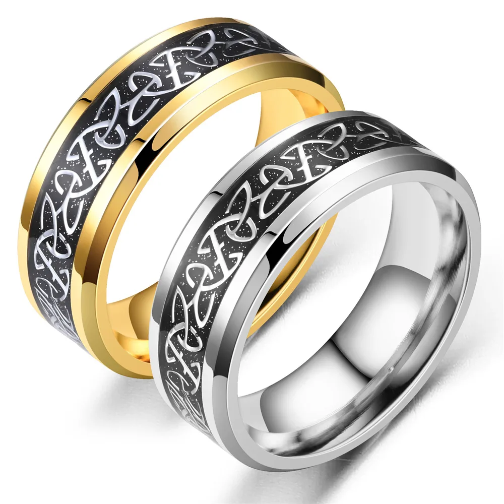 

men's personalized silver chain fashion lovers jewelry stainless steel ring
