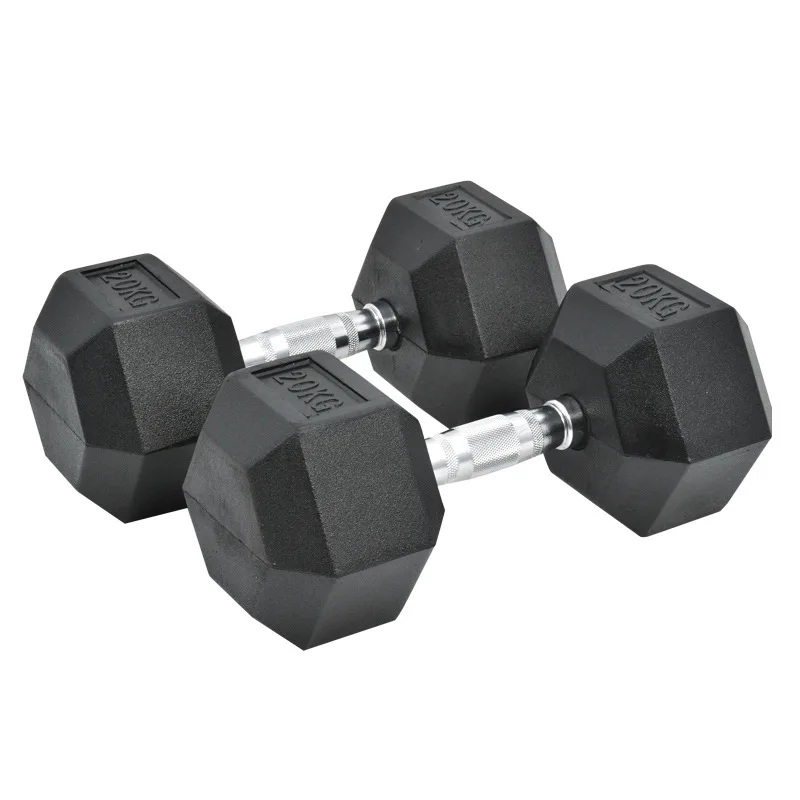 

2021 Agreat Wholesale Hot Selling Fitness Equipment 10 KG Hex Dumbbell Set Gym, Black+silver