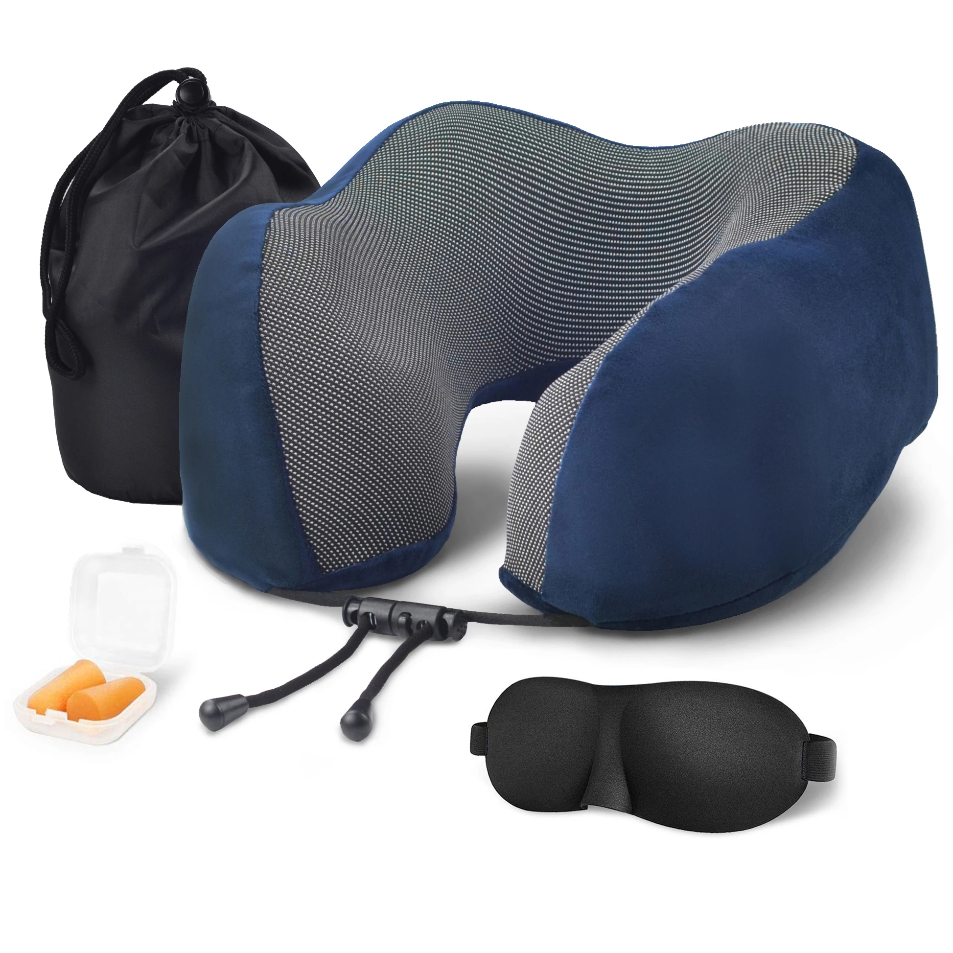Airline Neck Pillow Travel Set 3 In 1 Memory Foam Travel Pillow