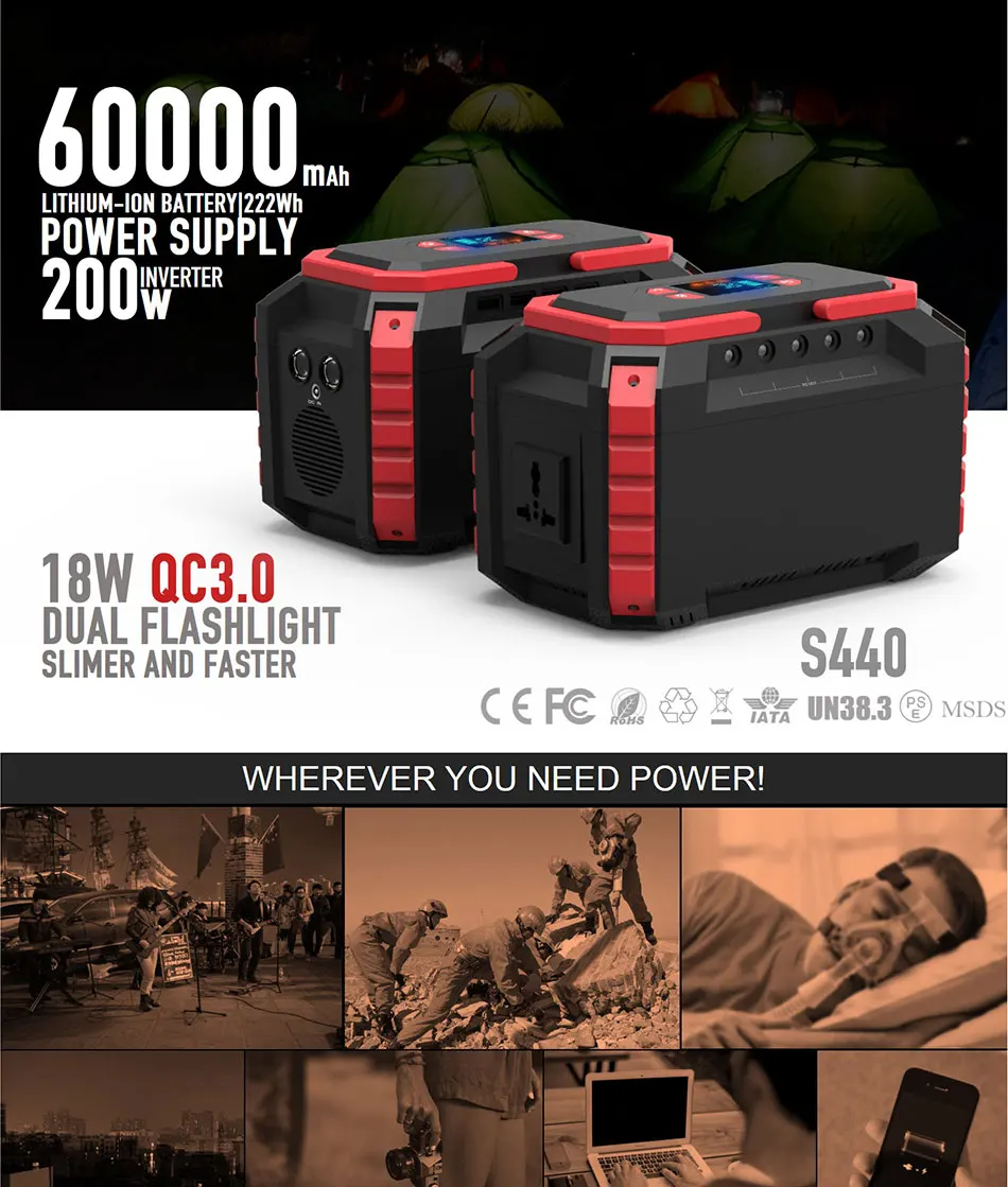 S440 Portable Power Source For Electrical Tool Mobiles Inverter Solar