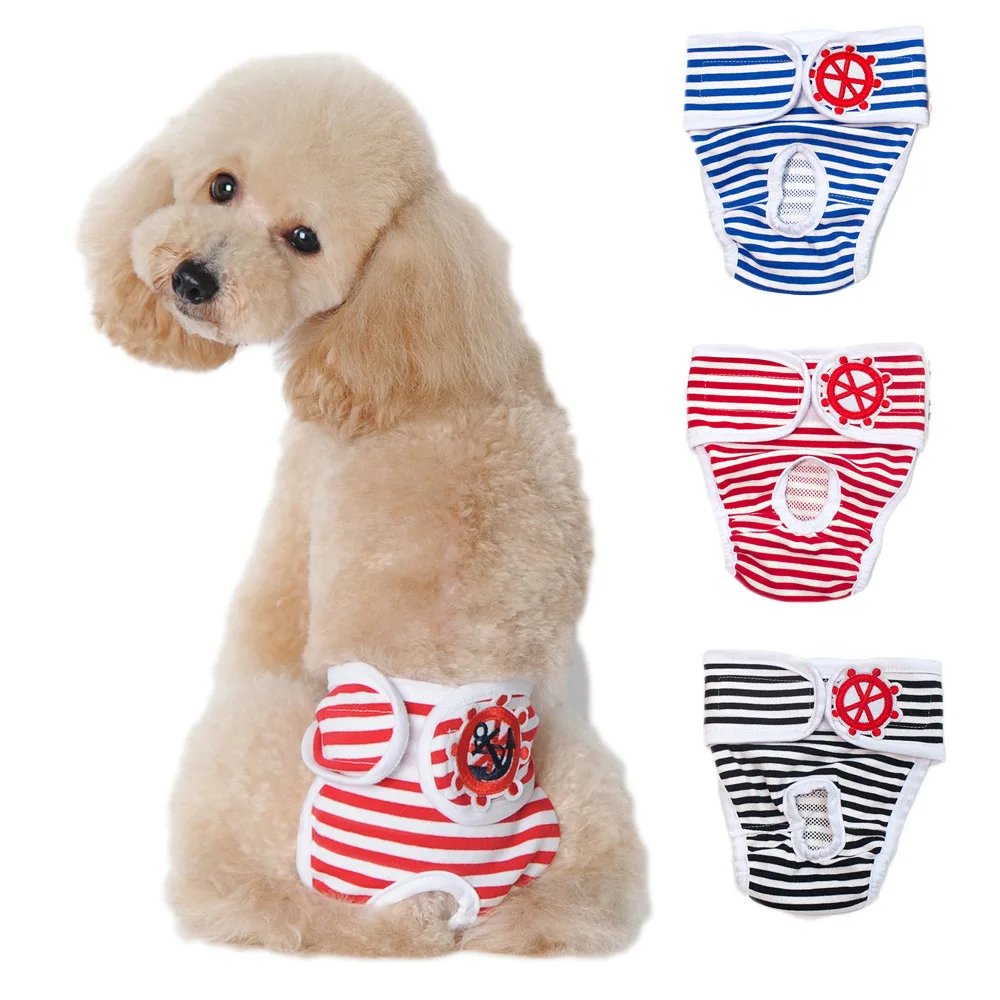 

Dog Fysiologiset housut alced menstrual anti harassment striped safety pants regular menstrual pants, Blue,black,red