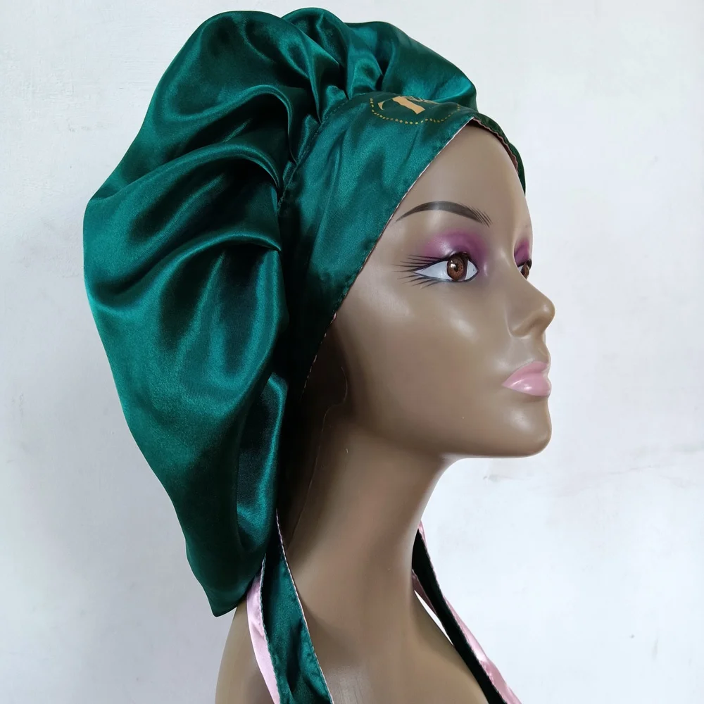 

Luxury Satin Band Double Layers Headbands Bowknot Wrap Tie Reversible Braids Hair Bonnet, Customized