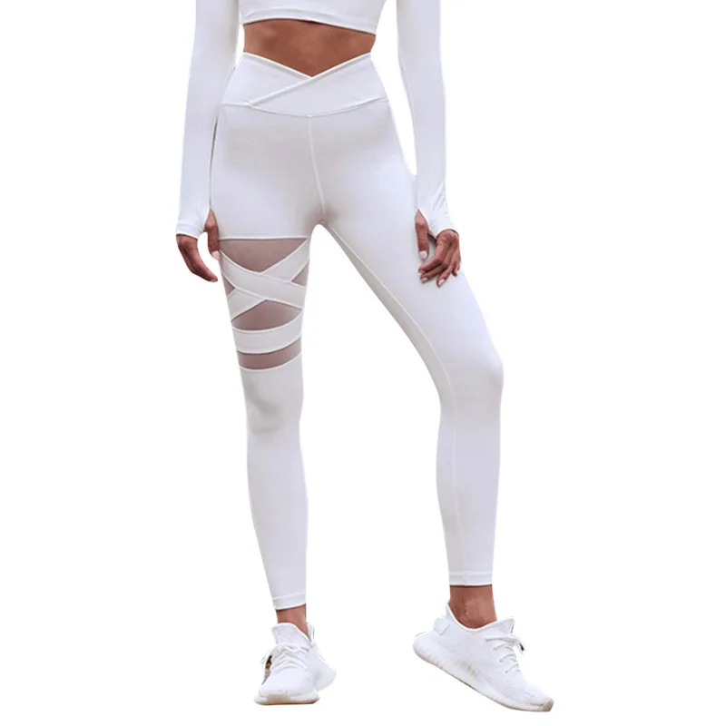 

Active Sportswear Tights High Waist Workout Leggings Top Gym Bottoms Yoga Pants, Black,white,purple