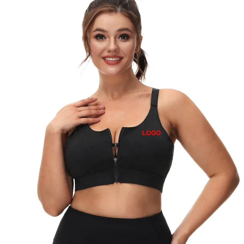 

EUR size plus size underwear women's xxl sports bra open front cross back adjustable straps sports bra, 1 color or custom