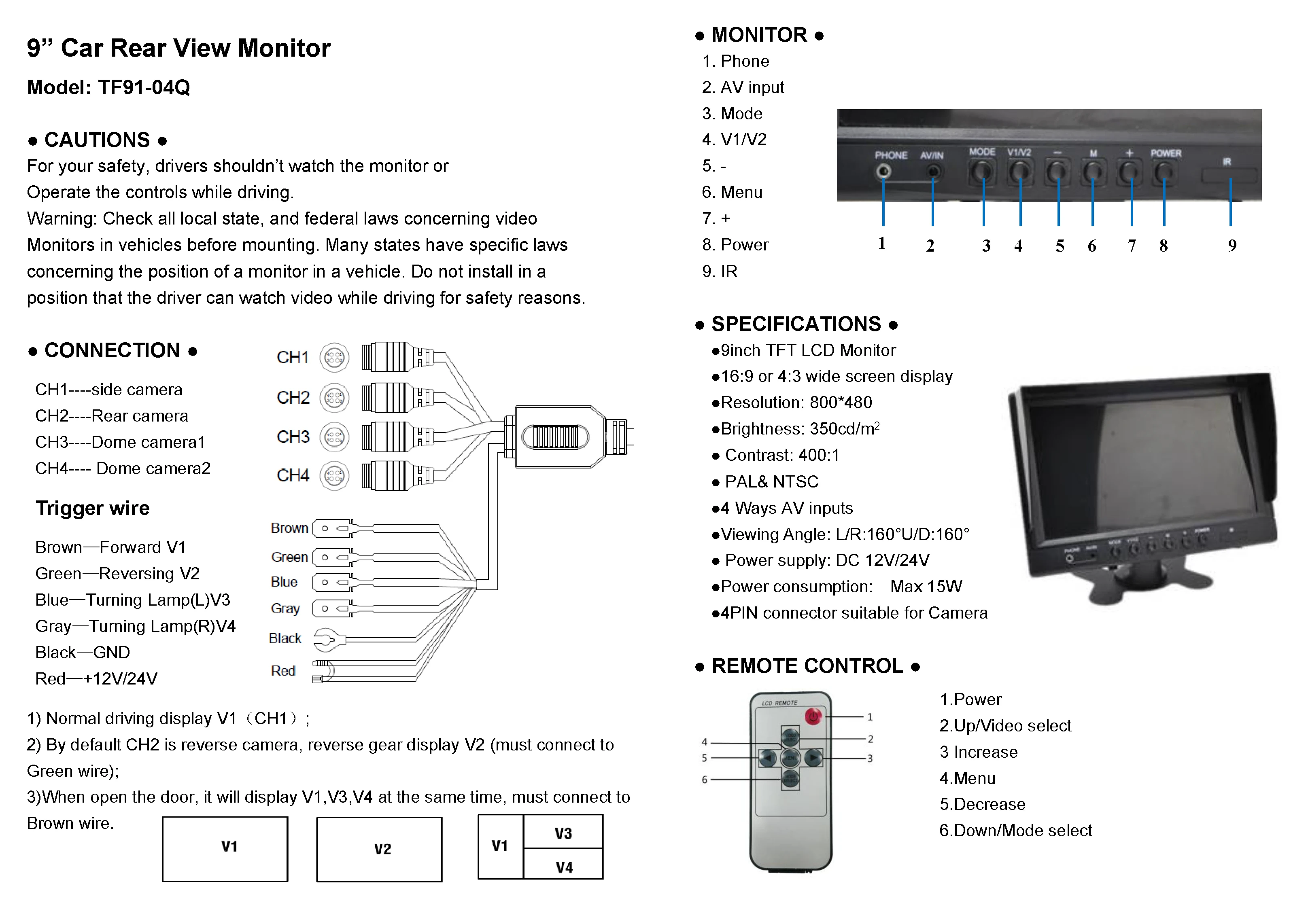 9 tft lcd monitor exporter quotation