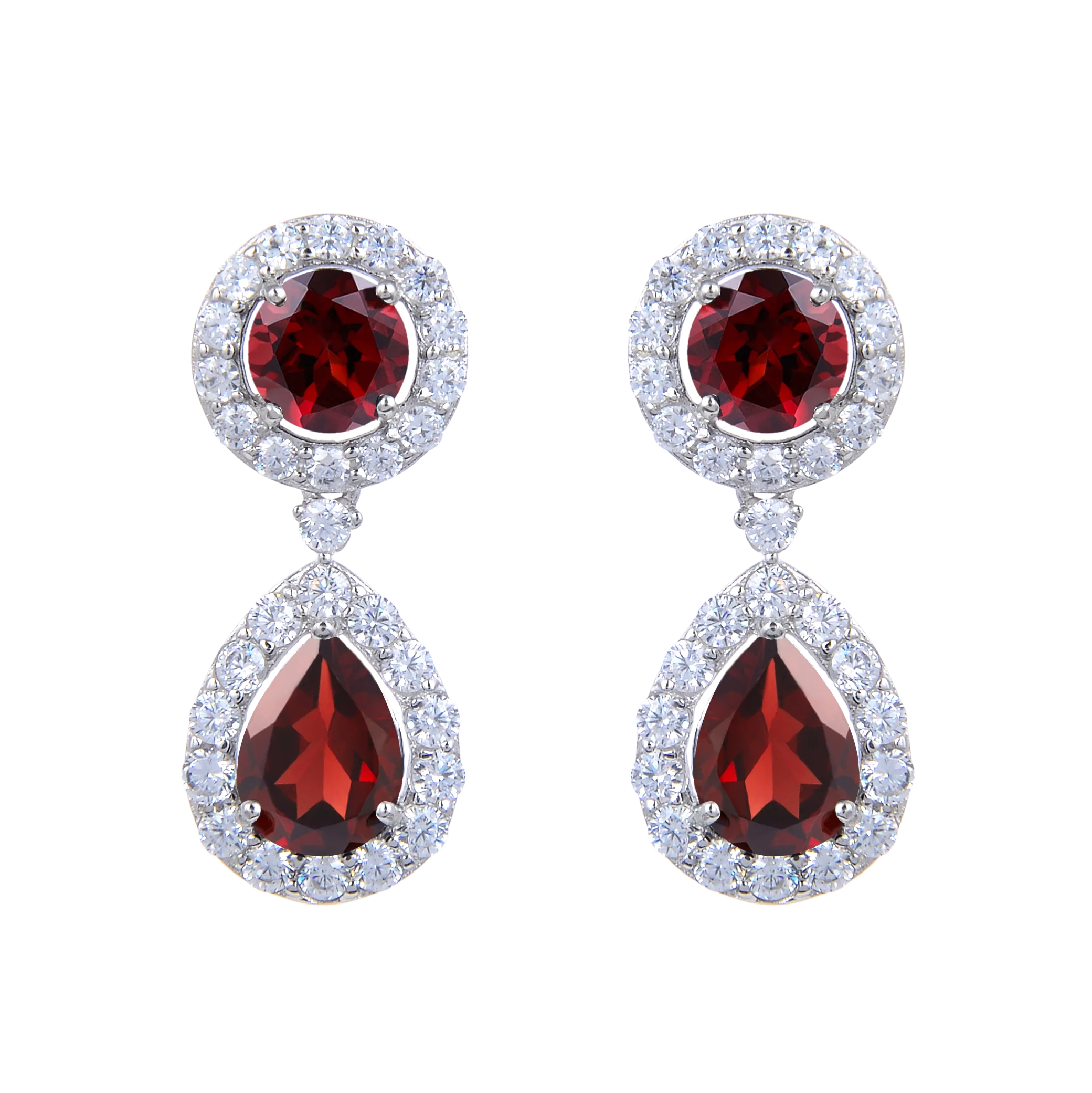 

Abiding Hot OEM Customize Fashion 925 Sterling Silver Natural Garnet Gemstone Earring For Women