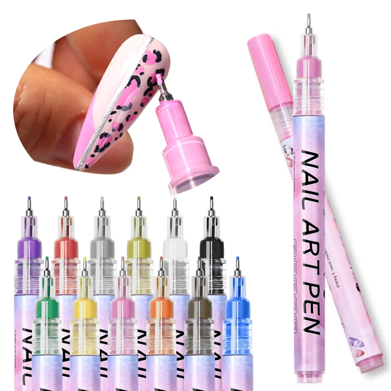 

Hot Sale 0.5mm Nail Graffiti Needle Pen Waterproof Drawing Painting Dotting Liner Pen Nail Art Tools