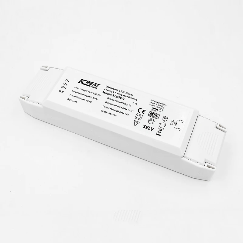 65W 12V Constant Voltage Leading edge & Trailing edge Dimmable LED Driver