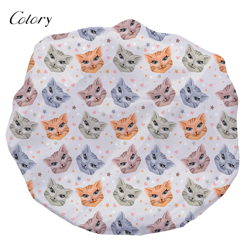 

Colory Shower Cap Printed Silk Custom Bonnets Luxury, Customized color