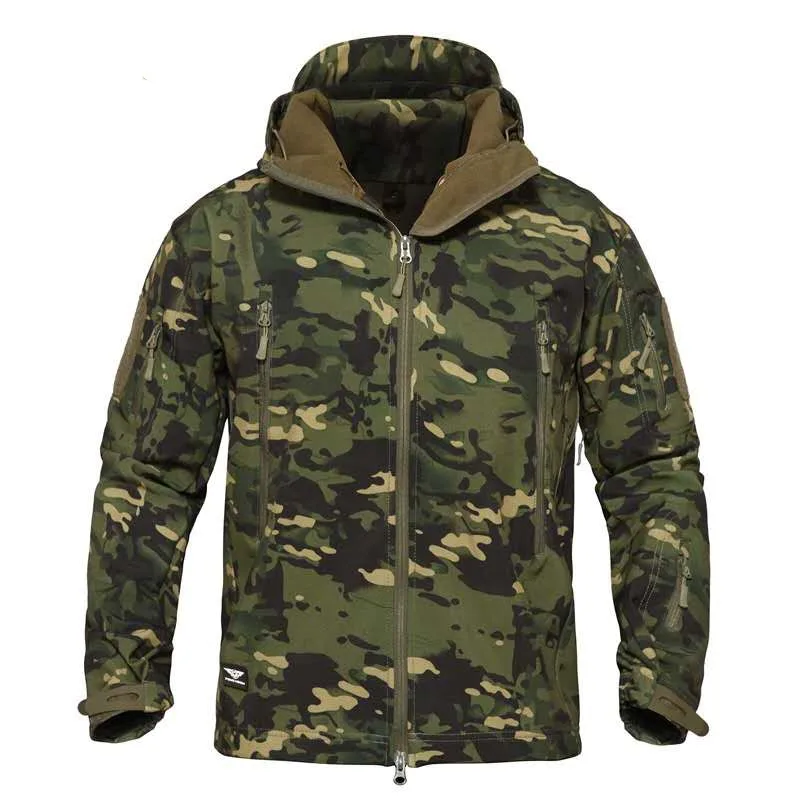 

Outdoor Camouflage Shark Skin Waterproof Soft Shell Tactical Military Storm Jacket, Black,green,tan,cp, etc.