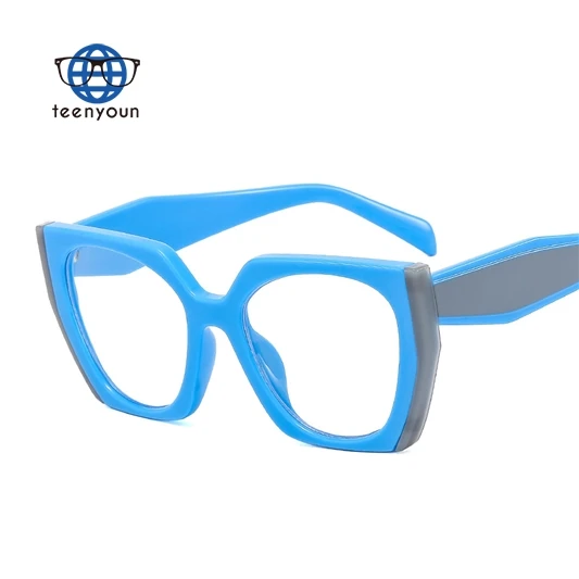 

Teenyoun Eyewear Cat Eye Irregular Women Glasses Vintage Clear Anti-Blue Light Matching Custom Shade Sunglasses 2023 New