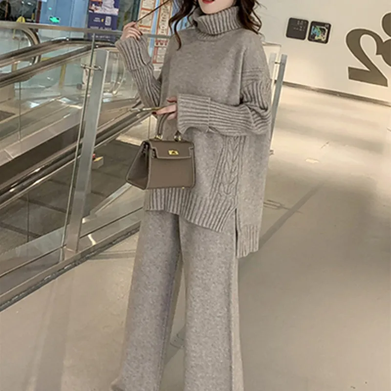 

Wholesale 2021 Autumn New Age Reduction Suit Fashion Professional Autumn and Winter Sweater Women's Pants Two-piece Sets
