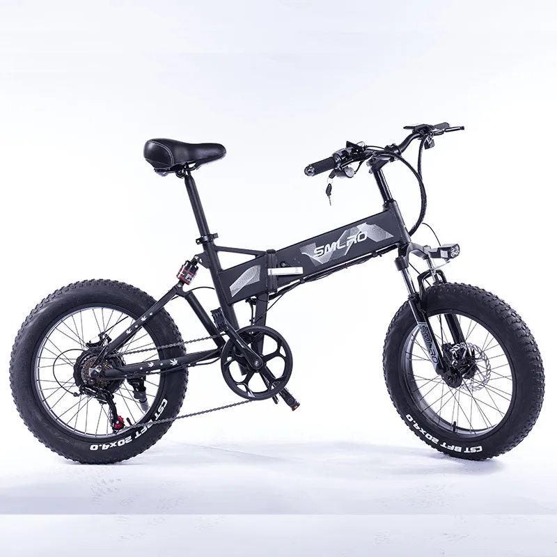 

48V 14AH $amsung Battery 20 inch fat tire electric bike folding electric bicycle 1000 watt big power e-bike SMLRO ebike