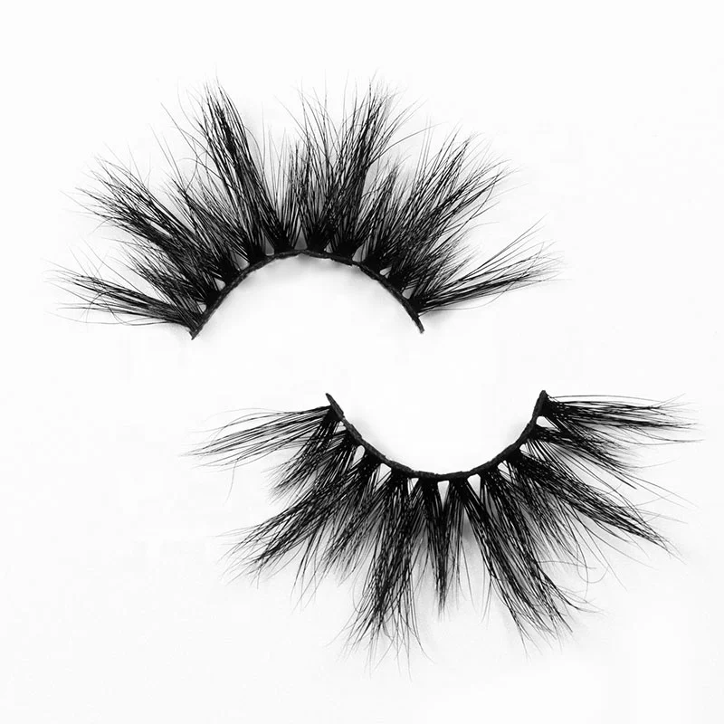 

Custom Personalized Logo Hot Stamping Eyelash Packaging Box With 25Mm 6D Mink Fur Fluffy Eyelashes Strip Mink Eye Lashes Vendor