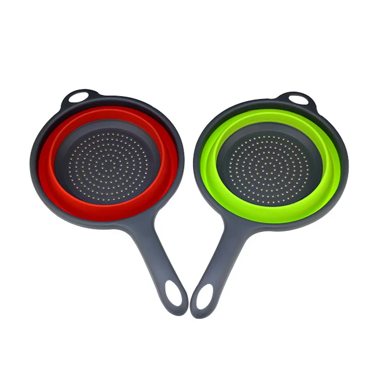 

Wholesale Best Selling Kitchen Accessories Eco-friendly BPA-free Non-Stick Drainer Folding Silicone Leaking Drainer, Red green