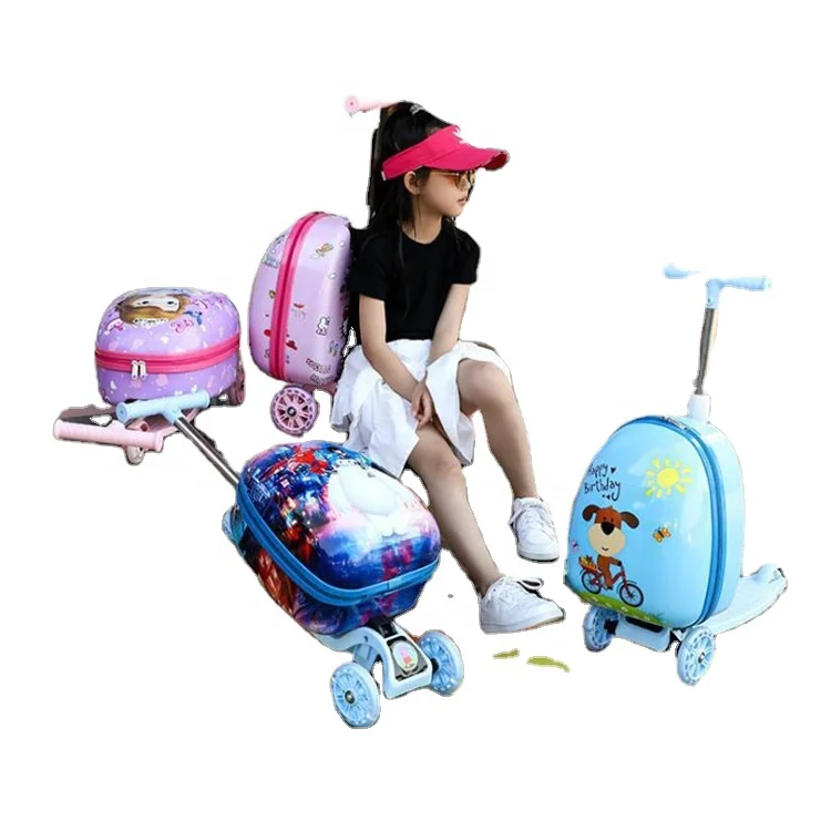 

Twinkle 2020 Toddler Carton Trolley Scooter Bag Ride on Toys Bag 2 in 1 Wheeled Bag Waterproof Unisex