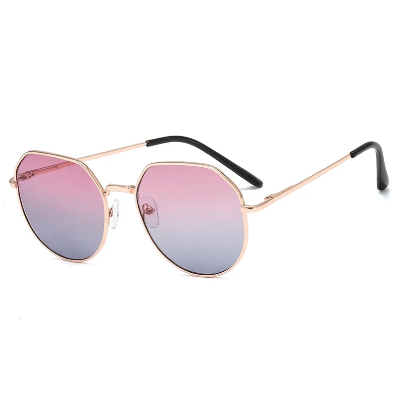 

Manufacturer wholesale fashion metal big frame round kids sunglasses for children, 6 colors