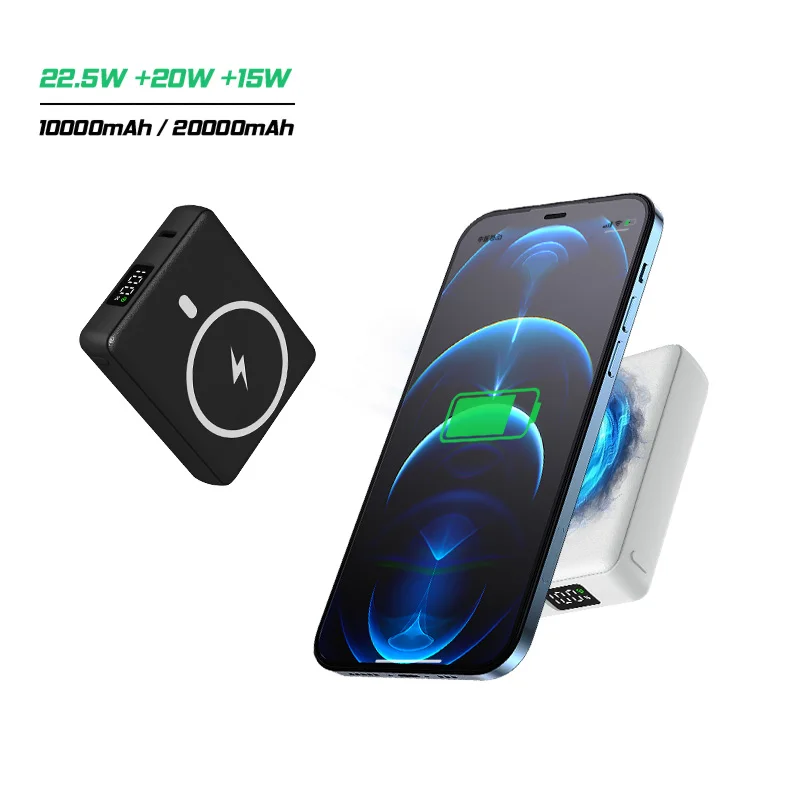 

2022 New Magnetic Wireless Charger Power Bank 10000mAh With 15W PD20W Fast Charging External Battery For iPad iPhone 13 12 11