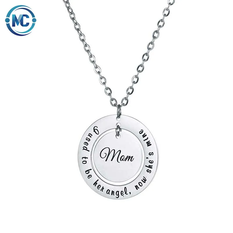 

2021 Hot selling Gift Custom Logo Engraved name Jewelry Pendant Family Necklace