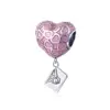 2019 Hot Selling Jewelry Qings Pink Heart with Envelope Pendant Charm Bead 925 Sterling Silver and Enamel Process