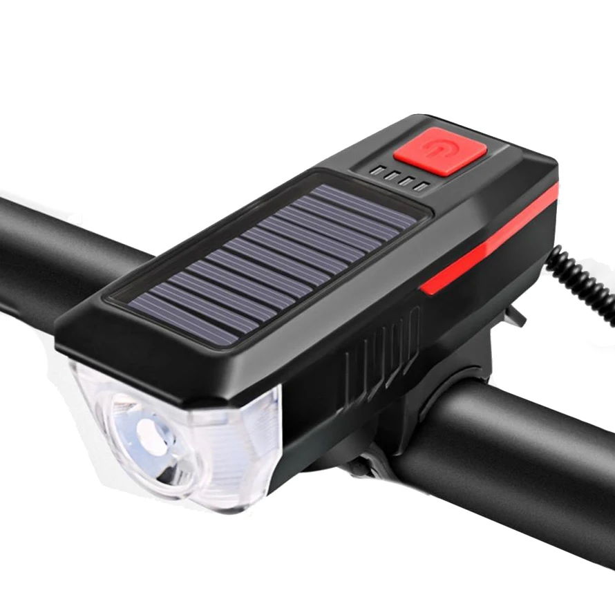 

New USB Bicycle Lamp Waterproof LED Flash Bike Super Bright Front Light Bike Light With Horn Bike Led Lights, Black red/black blue/black green/black orange