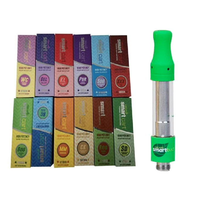 Wholesale 1.0ml Vape pen Glass cartridge organic smart cart with smart cart packaging