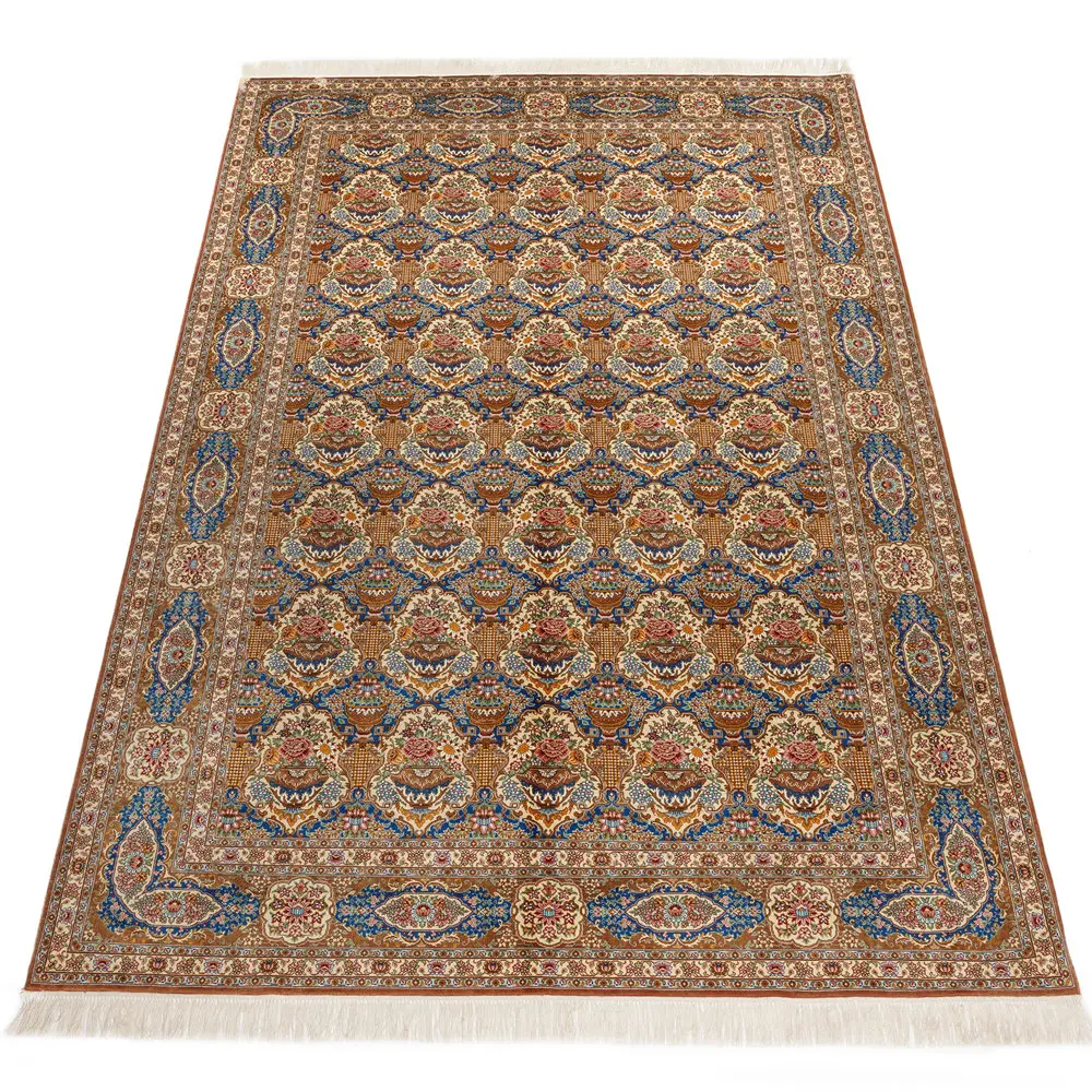 

Yuxiang 6'x9' Blue Hand knotted Carpet Soft Hand Woven Area Silk Rugs Brand New Carpet