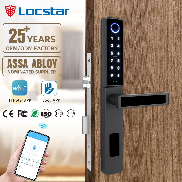 

Tuya Smart Digital Door Lock with Magnetic Handle Zinc Alloy Material Features Wrong-Try Lockout