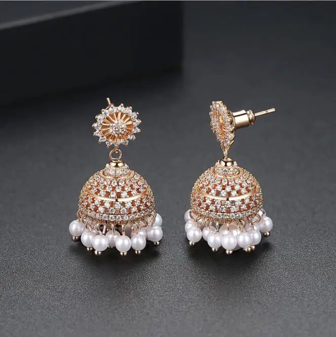 

Traditional Bollywood Style Kundan Stones Indian Earring Jewelry, Silver