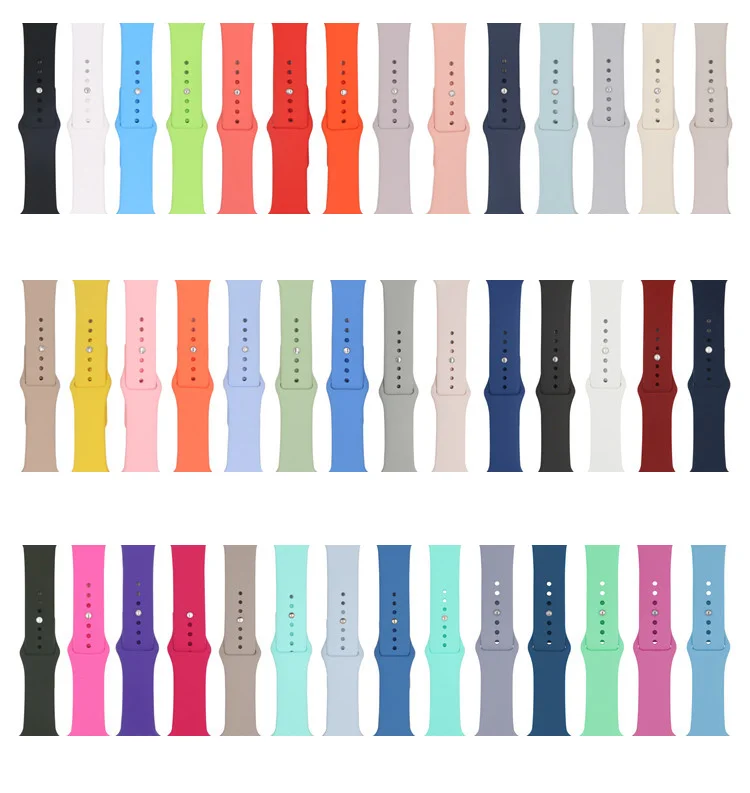 

2021 Hot Selling Silicone Adjustable 38/40mm 42/44mm Sport Watch Strap for Apple Watch i Watch Series 6/5/4/3/2/1