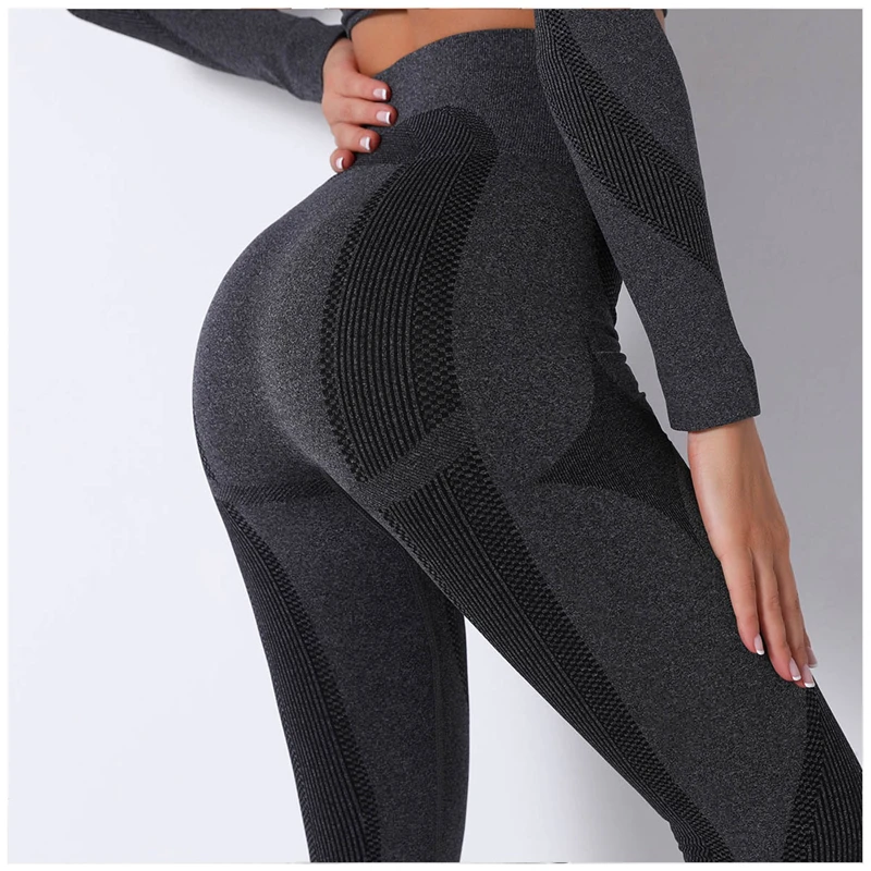

New Yoga Fitness Clothes Exercise Running Sportswear Womens High Waisted Jogger Pants Wholesale Seamless Yoga Pants, Picture show