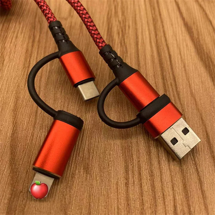 

TPE C type c v8 micro cable usb tipo c 3.1 quick charger fast charging 3 in 1 usb cable for mobile iphone, Red,black