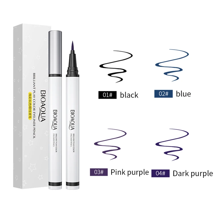 

BIOAQUA Private Label 4 Color Colorful Eyeliner 24H Long Lasting Waterproof Eye Makeup Liquid Eyeliner Pencil, 4 colours