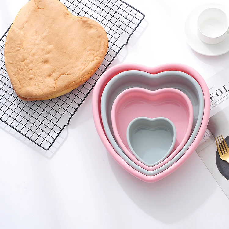 

Spot multi-purpose 4 inch 7 inch 9 inch 10 inch cake mold silicone round love heart-shaped layered cake pan, As picture or as your request