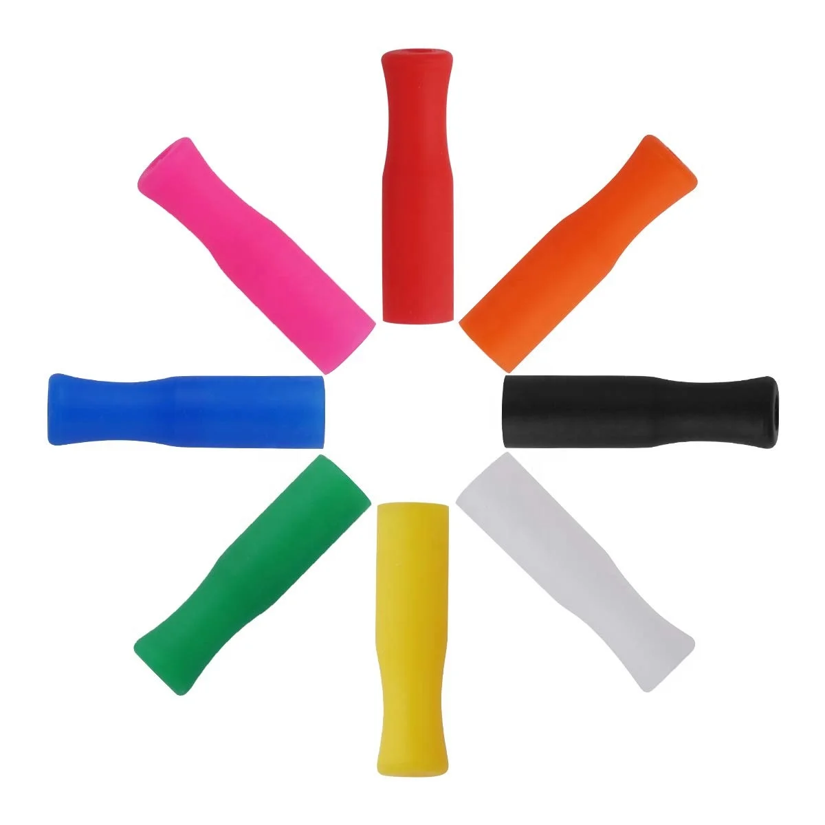 

Reusable Removable Multicolor 11 Colors Soft Silicone Tips for 6mm 8mm Stainless Steel Straws