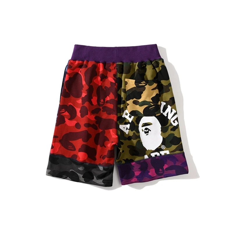 

2020 Summer Good Quality Multicolor Splicing Bape Camouflage Shorts Men Camouflage Shorts