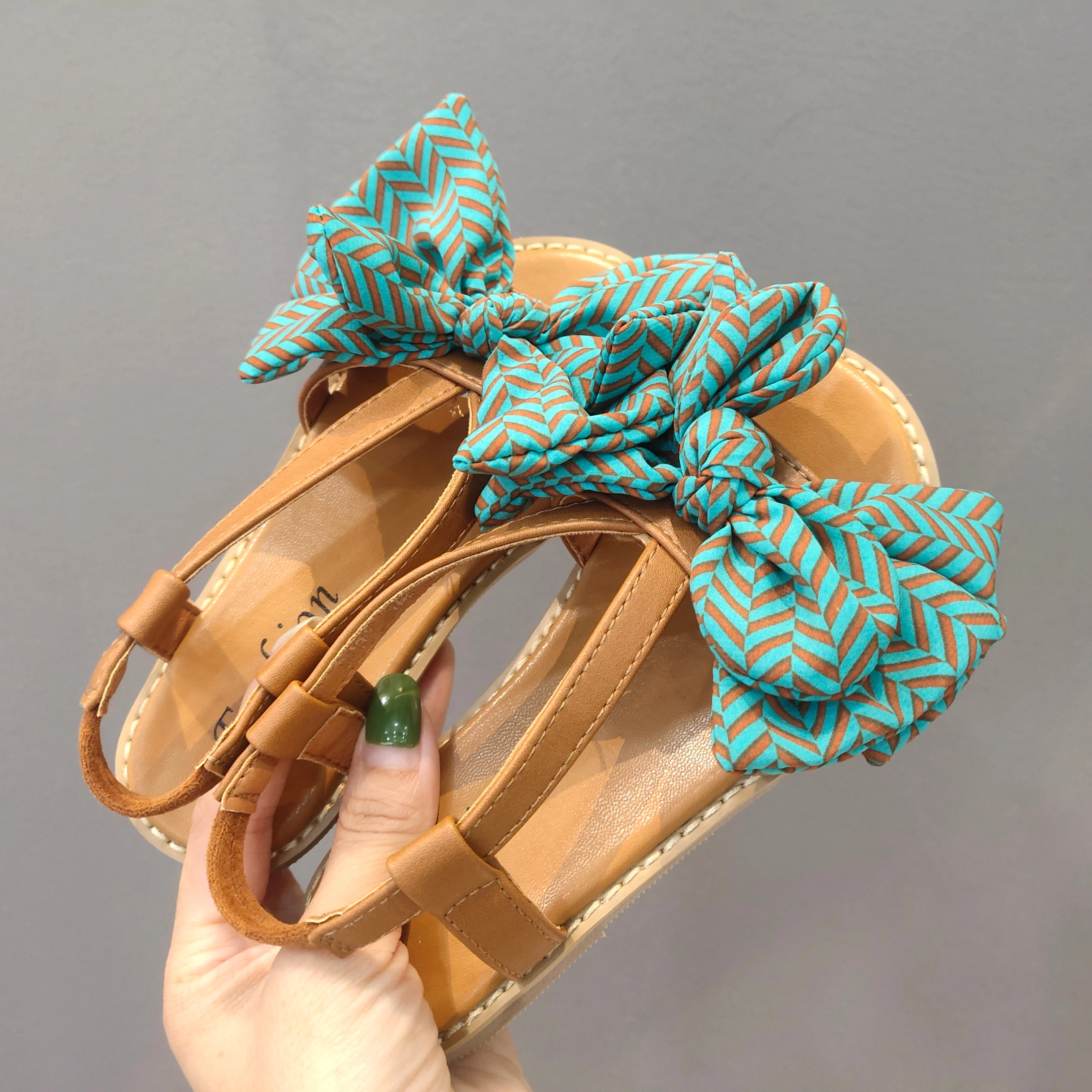 

2021 girls bowknot sandals flat comfortable sandals fancy bow sandals for girls