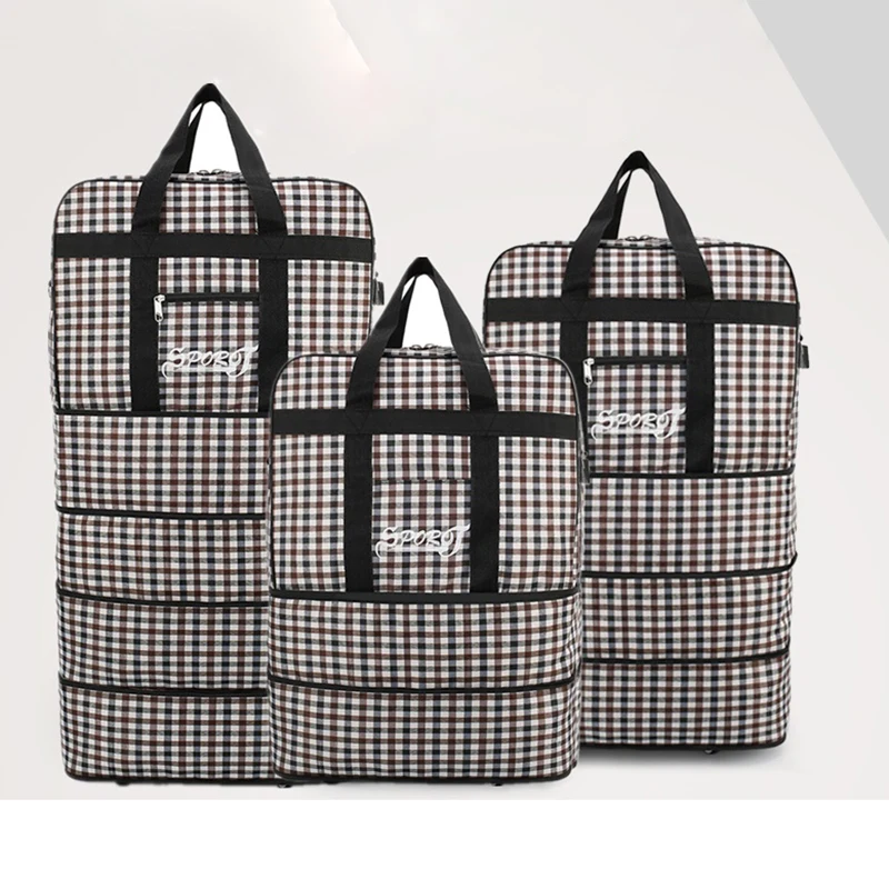

Luxury Customized Logo Large Capacity Duffle Bags Foldable Twinkle With Wheel Luggage Bag Traveling