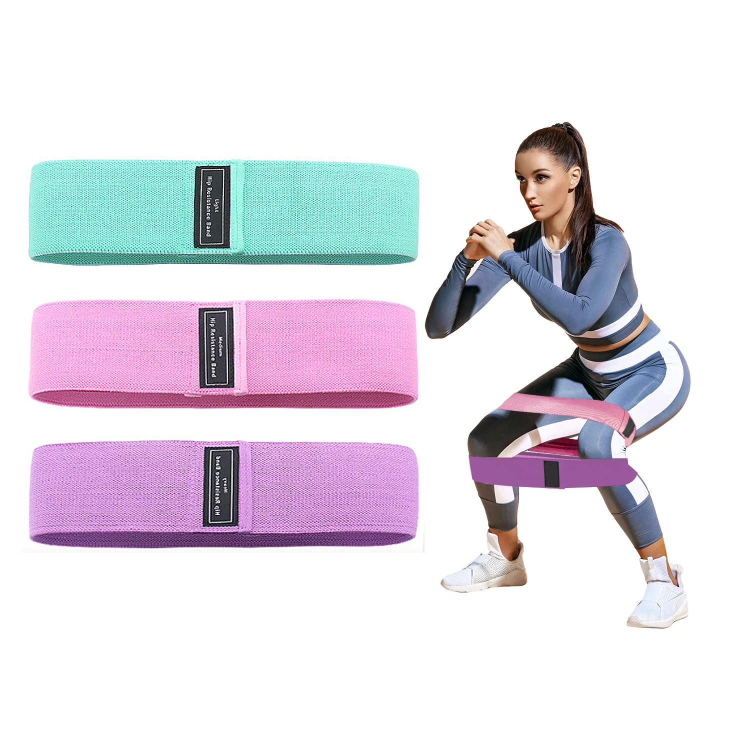 

Feiyali Popular Resistance Bands,Exercise Bands Resistance with 3 Different Resistance Levels Hip Fitnessss Bands for Yoga, Customized