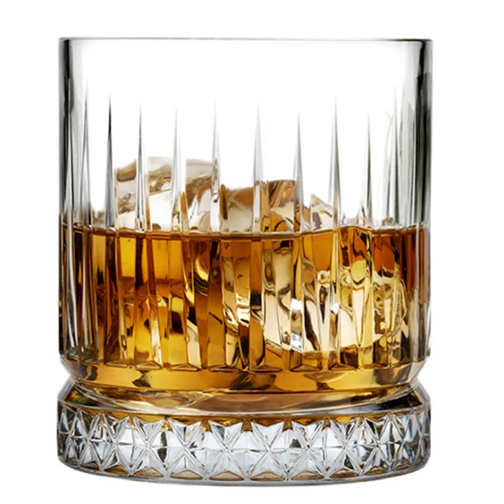 

Classic cocktail glass striped whiskey glass, Transparent clear